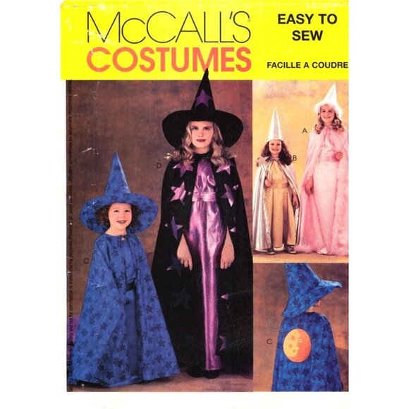 McCalls P319 Childs Wizard & Witch Costume Sewing Pattern Size 7-14 - Picture 1 of 2